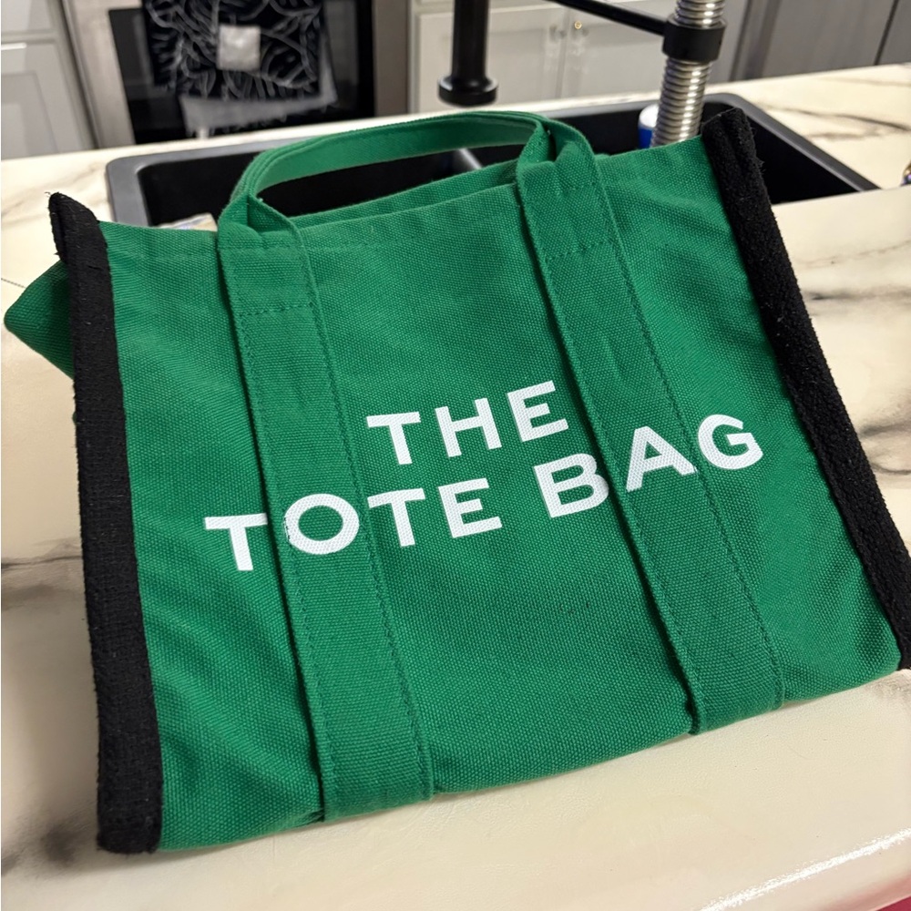 Green Tote Bag with Black Trim